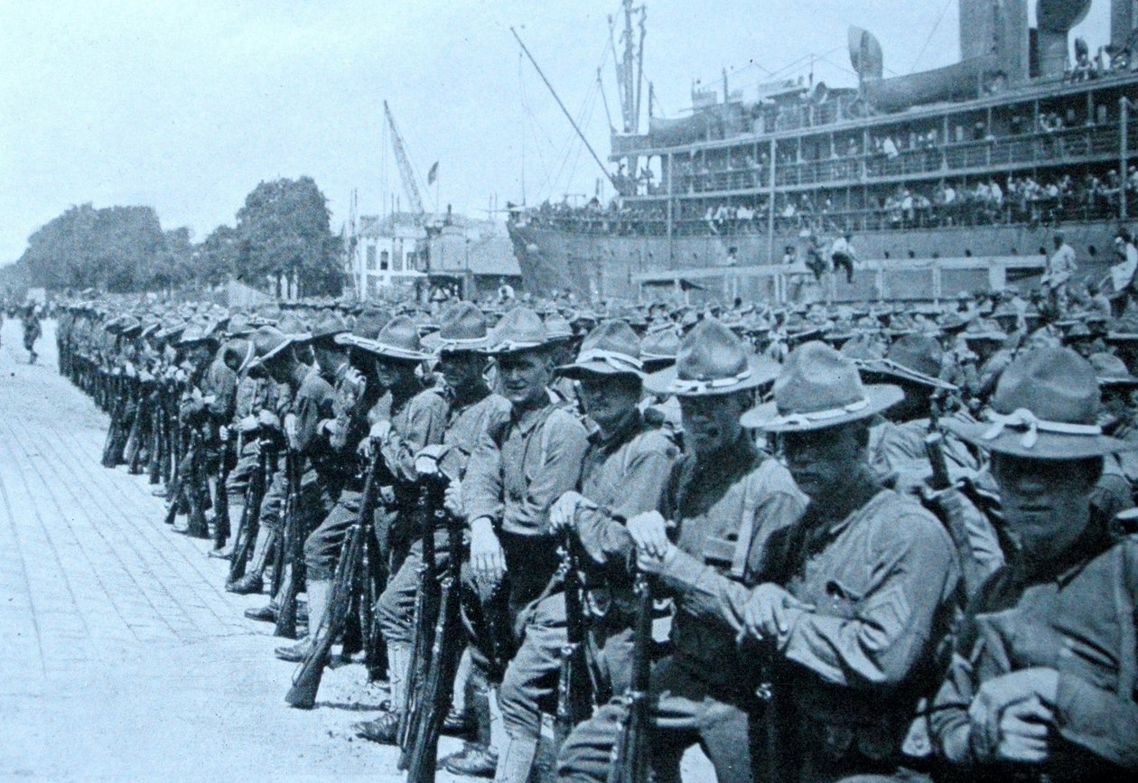 Amerikanska trupper landar i Frankrike 1917 av Unbekannt Unbekannt