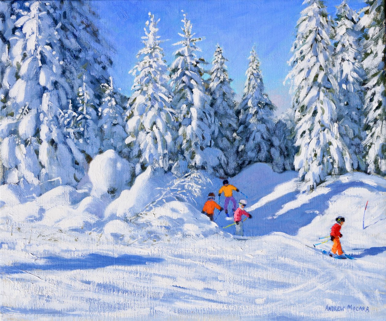 Ljus morgon och snötäckta träd, Morzine av Unbekannt Unbekannt