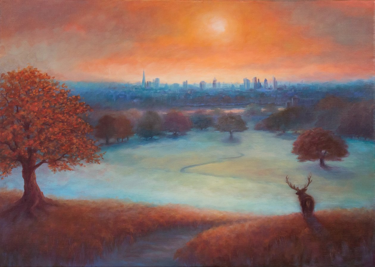 City View London från Richmond Park), 2017, av Unbekannt Unbekannt