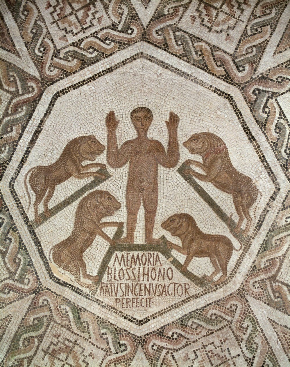 Daniel in the Lions" Den, från Bordj El Loudi, romersk, 500-talet av Unbekannt Unbekannt