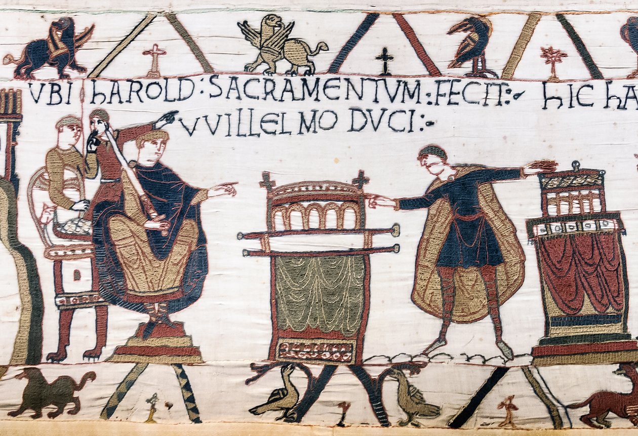 Harold svär en helig ed till William i Bayeux, Bayeux Tapestry av Unbekannt Unbekannt