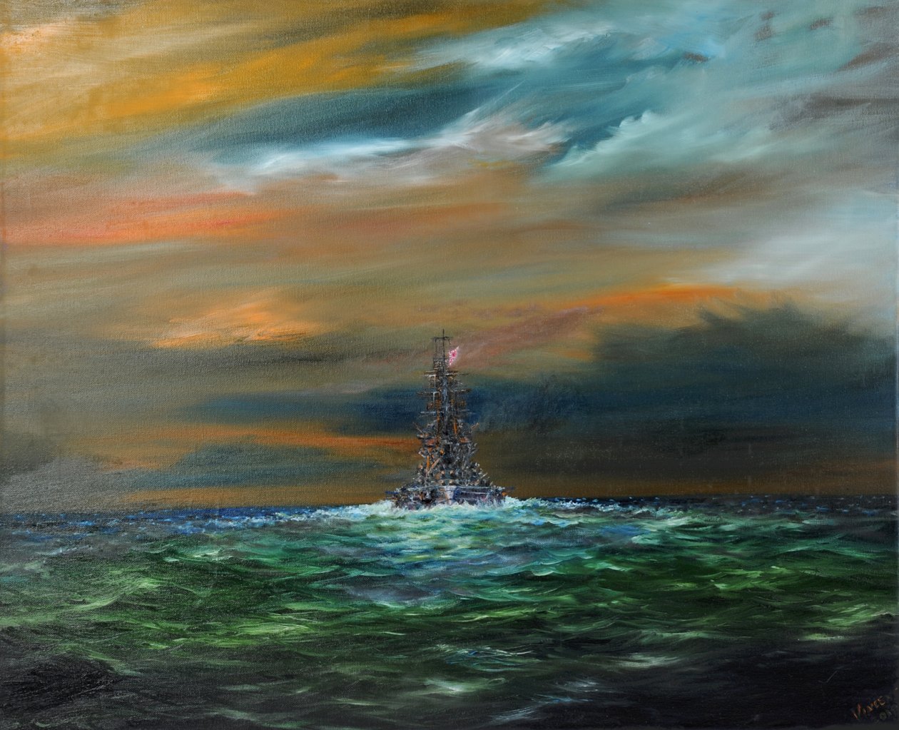 IJN Yamashiro beger sig till USA:s 7:e flotta, 24 oktober 1944, 2018, av Unbekannt Unbekannt
