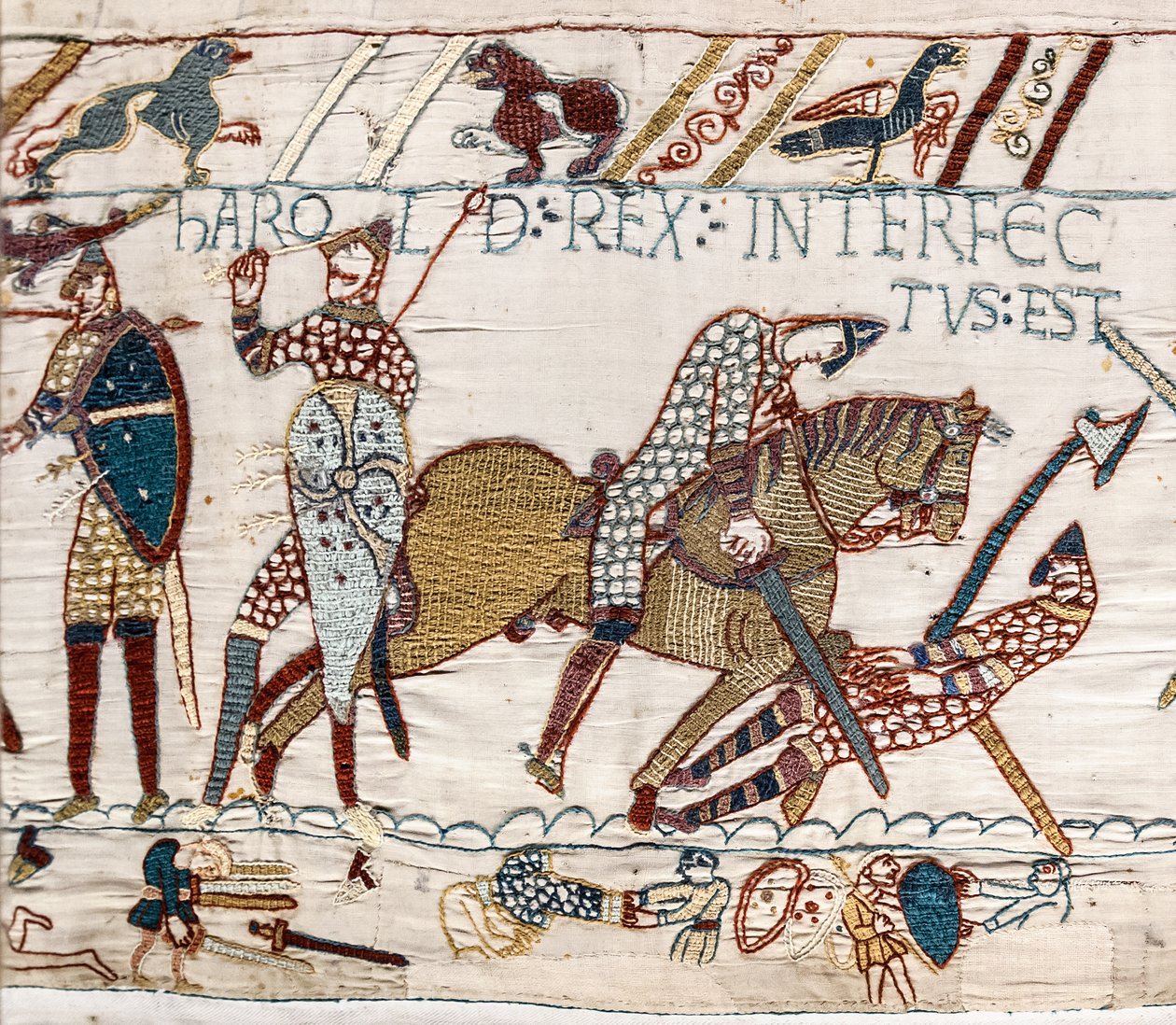 Kung Harold dödas, Bayeux Tapestry av Unbekannt Unbekannt