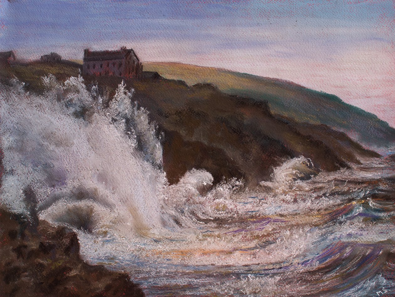 Rasande storm över Cornwall, 2018 av Unbekannt Unbekannt