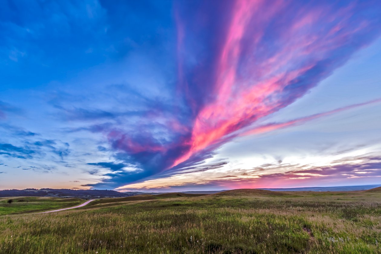 Solnedgång vid Reesor Ranch, i utkanten av Cypress Hills, på gränsen mellan Alberta och Saskatchewan, 4 juli 2014 av Unbekannt Unbekannt