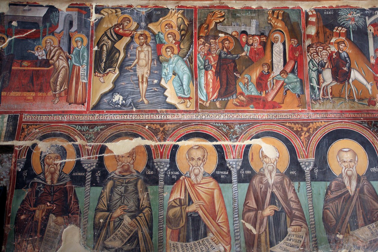 Den bysantinska fresken från 1400-talets avsnitt av Jesu Kristi liv av Unbekannt Unbekannt
