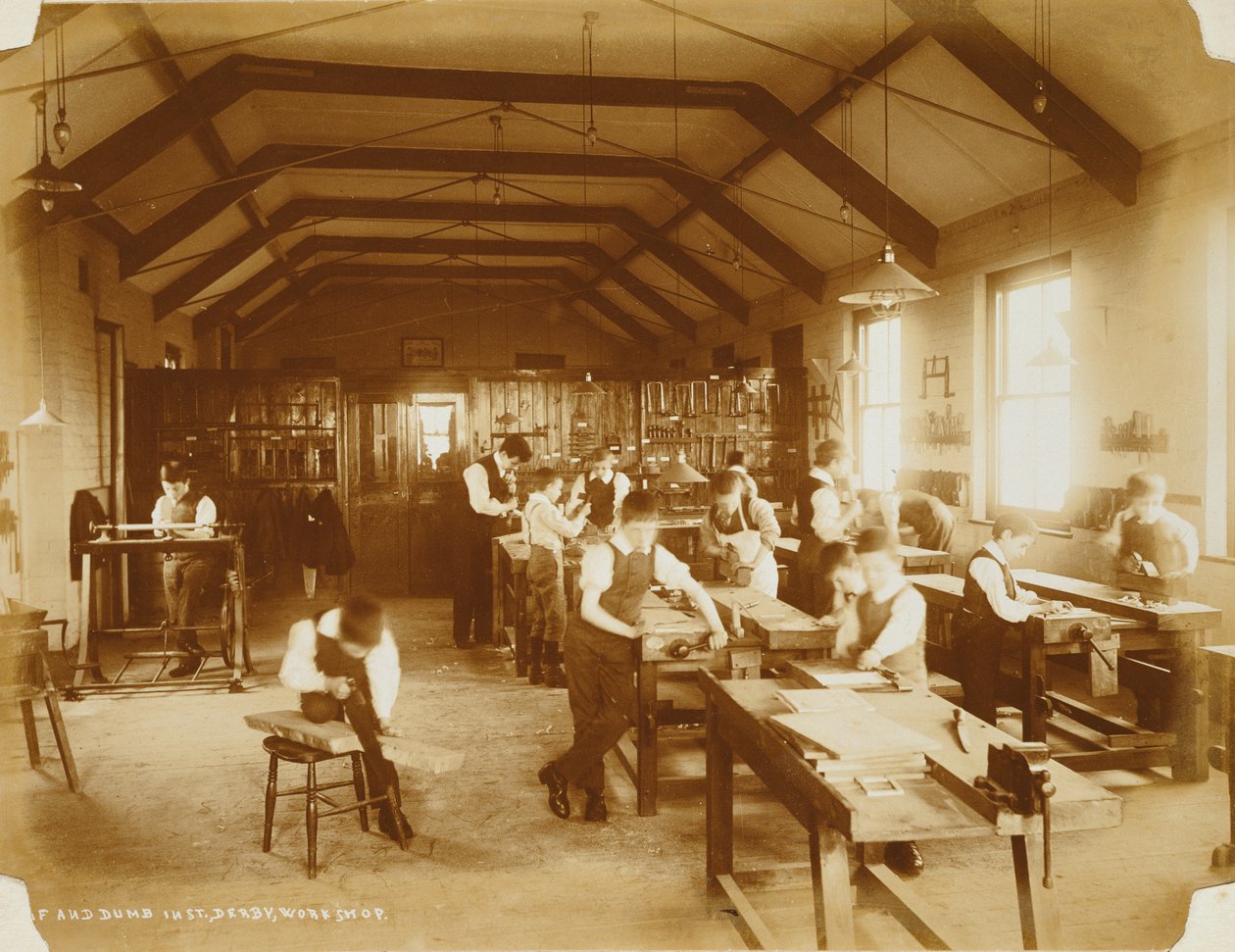 The Workshop at the Deaf and Dumb Institution, Derby, 1800-talet av Unbekannt Unbekannt