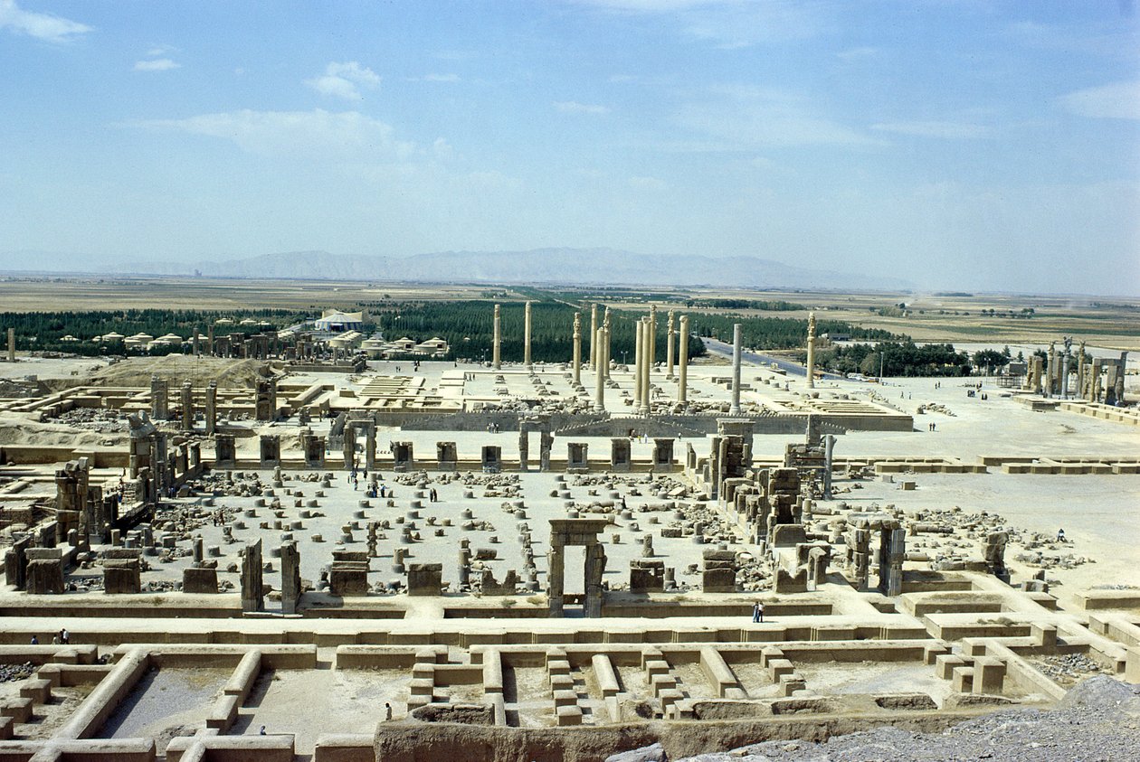 Vy över platsen från ovan, Achaemenian period, c.515 BC av Unbekannt Unbekannt