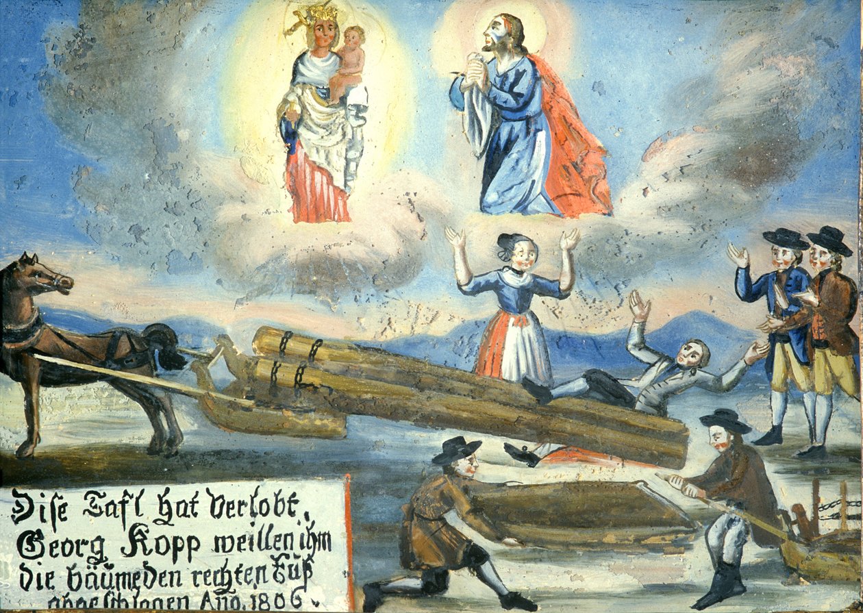 1806 votivbild, skada, träslöjd, Neukirchen vid Holy Blood Pilgrimage Museum, Cham, Oberpfalz, Oberpfalz, Bayern, Tyskland av Unbekannt