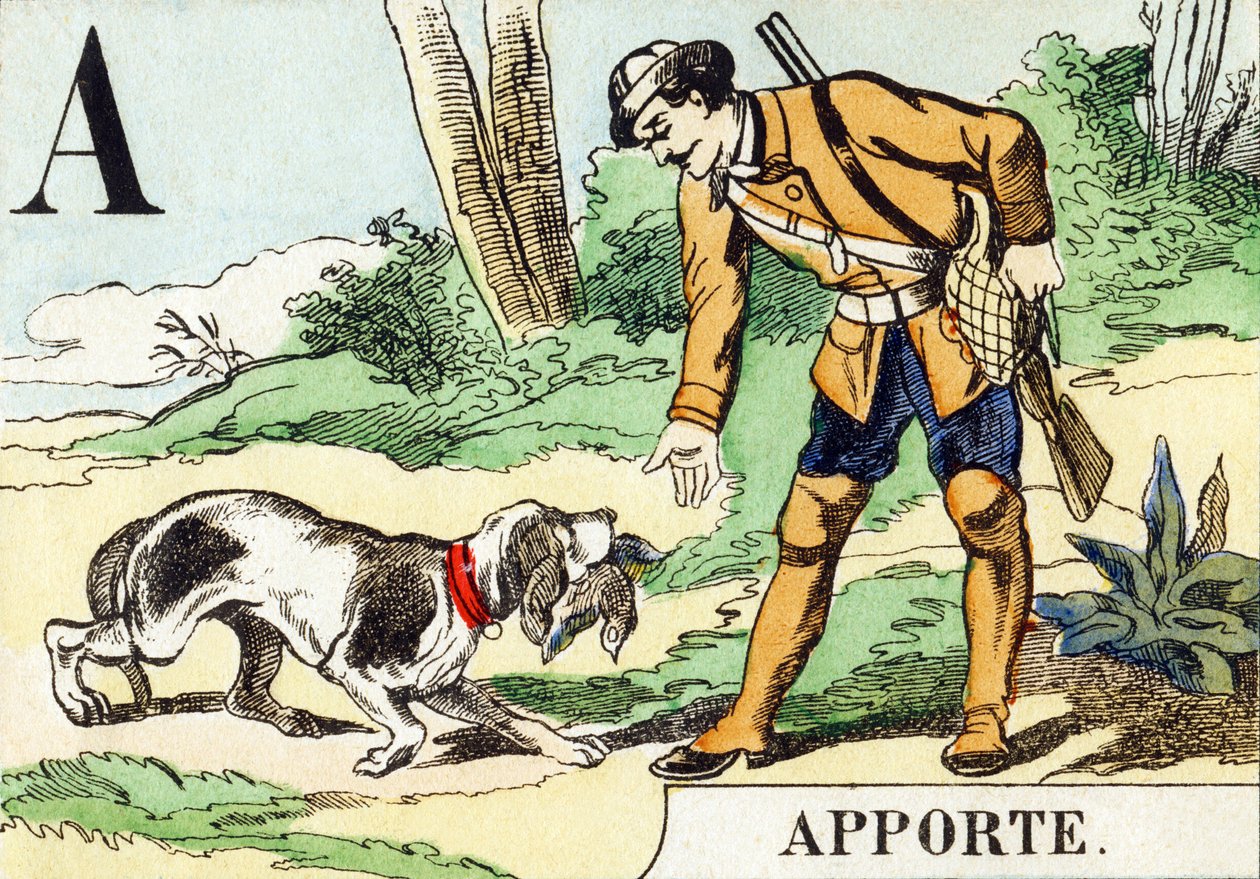 A: Apporte - Jaktalfabetet, ca 1890 (gravyr) av Unbekannt