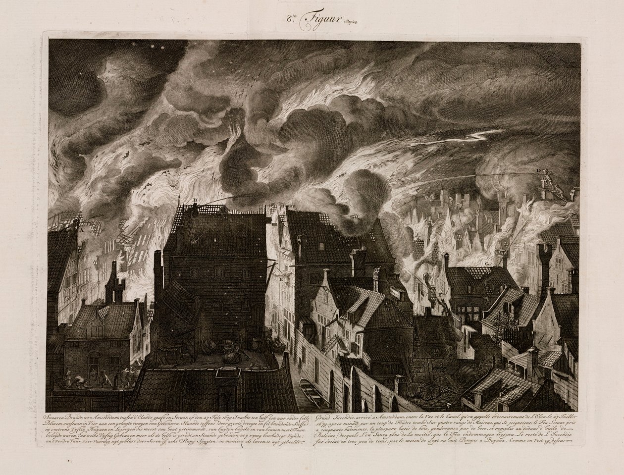 En stor brand, Amsterdam, Holland, 27 juli 1679 av Unbekannt