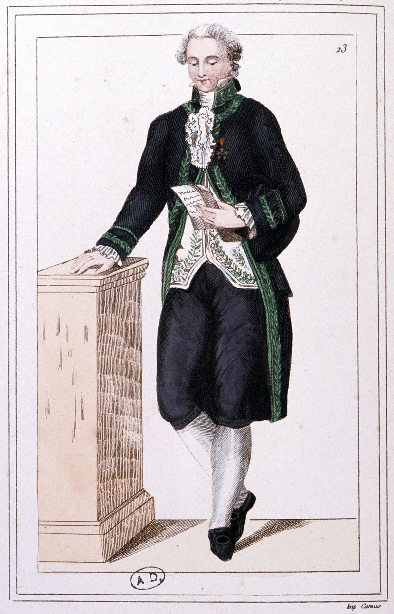 En medlem av institutet under det första kejsardömet, ca 1810 (gravyr) av Unbekannter Künstler