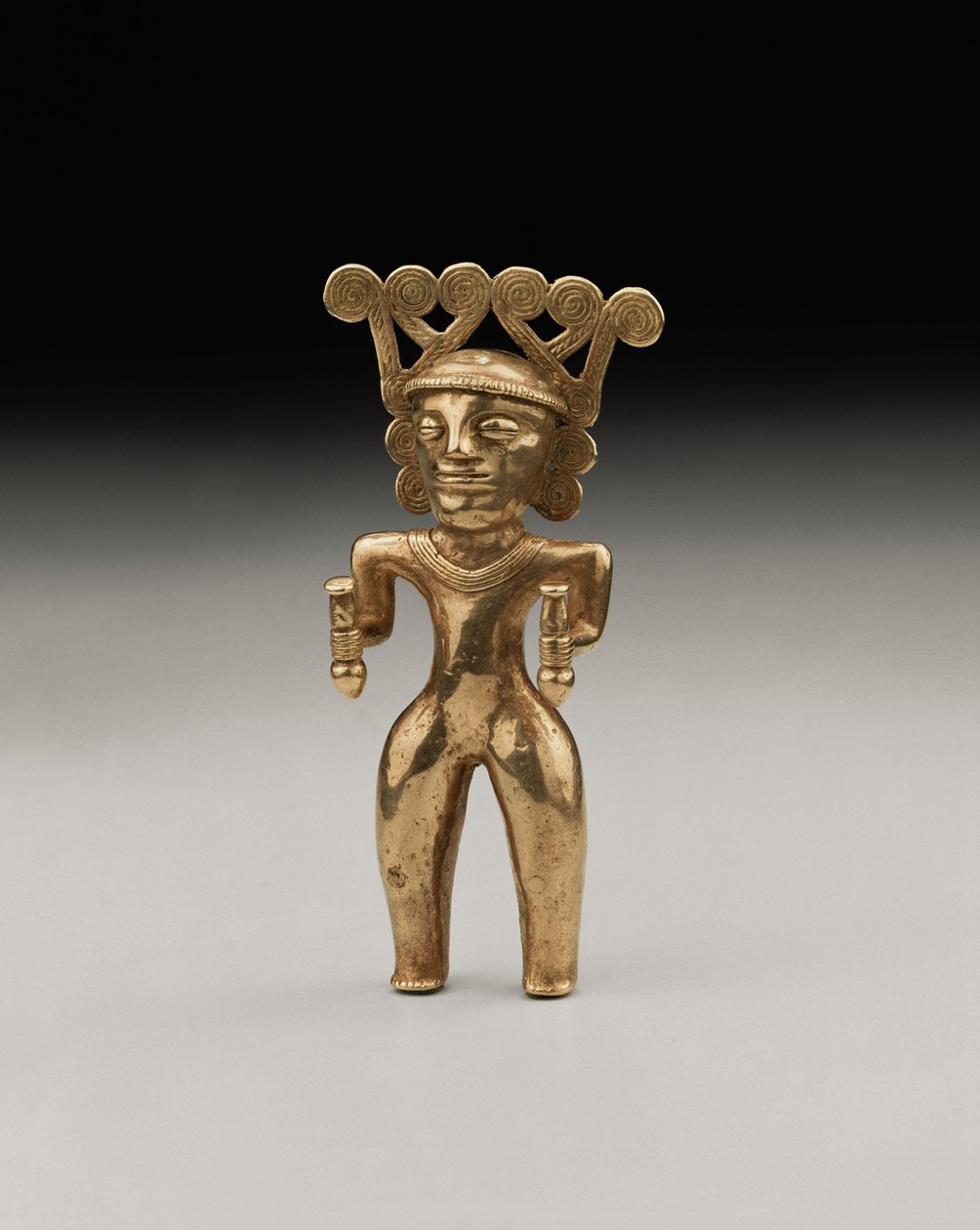 En sällsynt guldfigur i internationell stil av en shaman, troligen från Panama eller Costa Rica, ca 500-1000 av Unbekannt