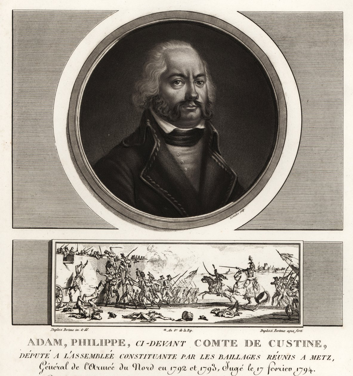Adam Philippe, Comte de Custine, fransk revolutionär general, avrättad för förräderi 1793 av Unbekannt
