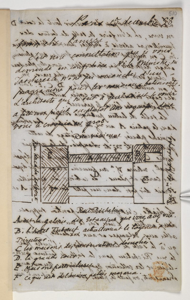 Lägg till MS 36718 f.510 Brev till Panizzi av Unbekannter Künstler