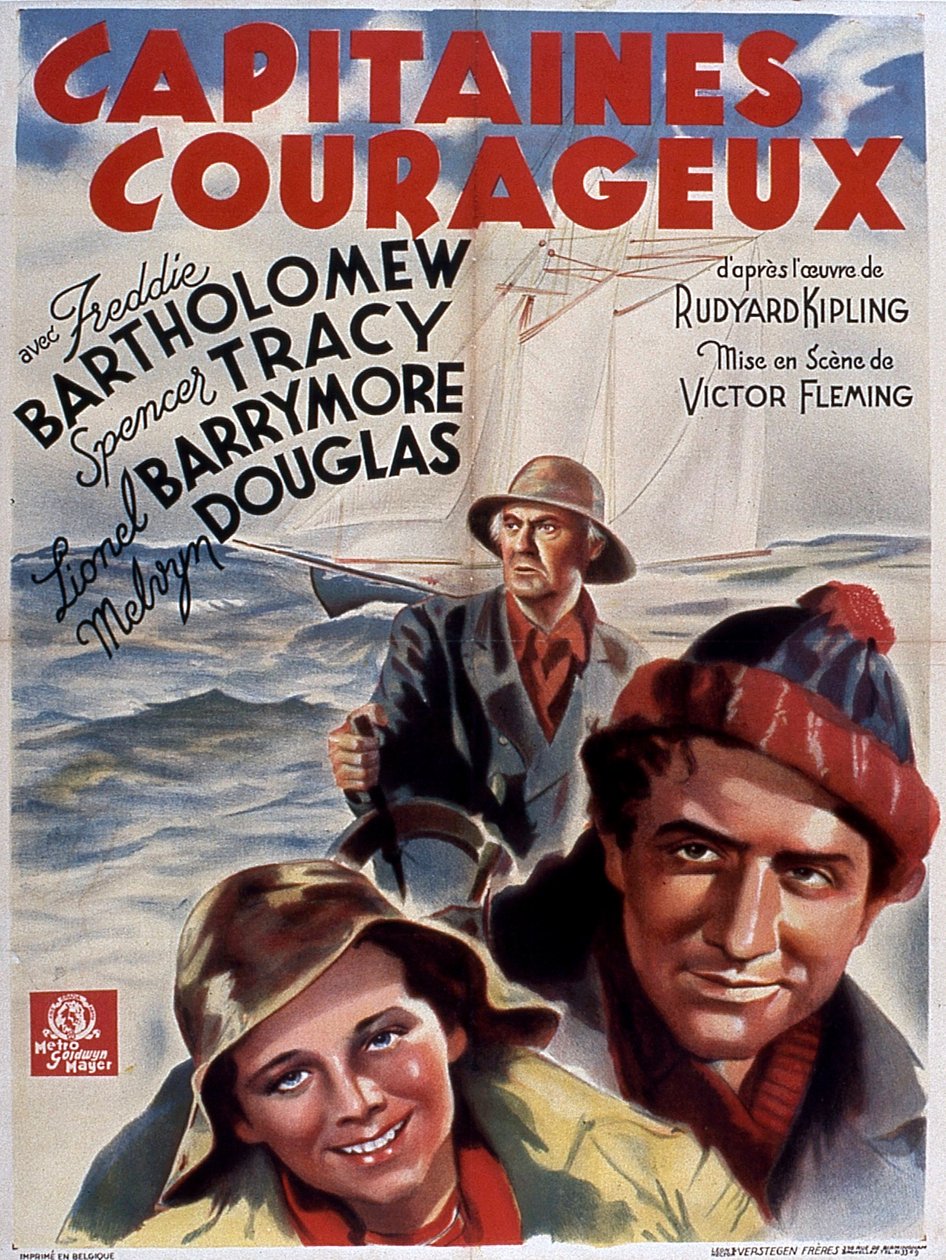 Captains Courageous filmaffisch av Victor Fleming med Freddie Bartholomew (barn) Spencer Tracy och Lionel Douglas 1937 (efter Rudyard Kipling) av Unbekannt