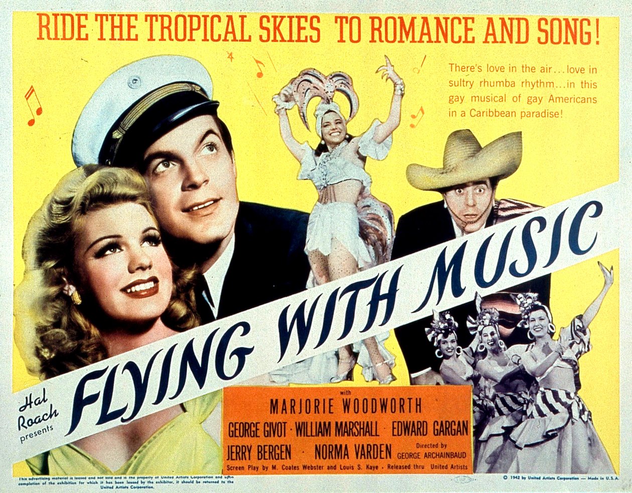 Affisch för filmen Flying with music av GeorgeArchainbaud med Marjorie Woodworth och George Givot 1942 av Unbekannt