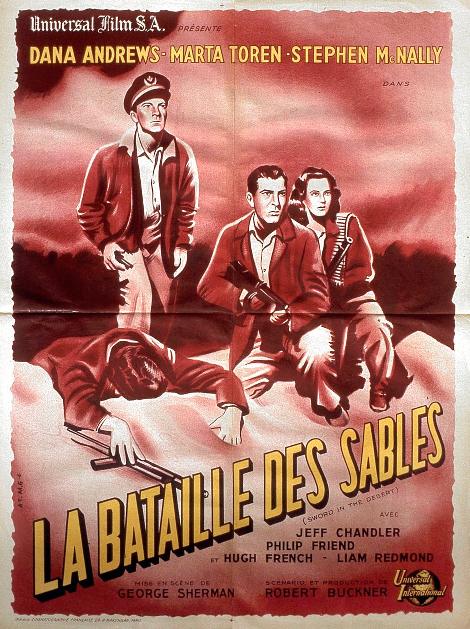 Affisch för filmen Battle of the Sands av GeorgeSherman med Dana Andrews Marta Toren och Stephen Mc Nally 1949 av Unbekannt