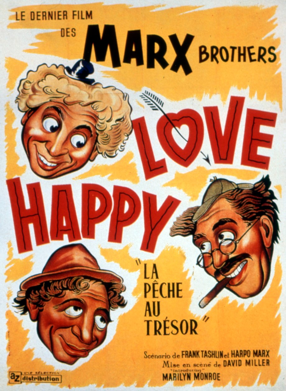 Affisch för filmen Treasure Fishing, LOVE HAPPY, av DAVIDMILLER med Marx Brothers 1949 av Unbekannt