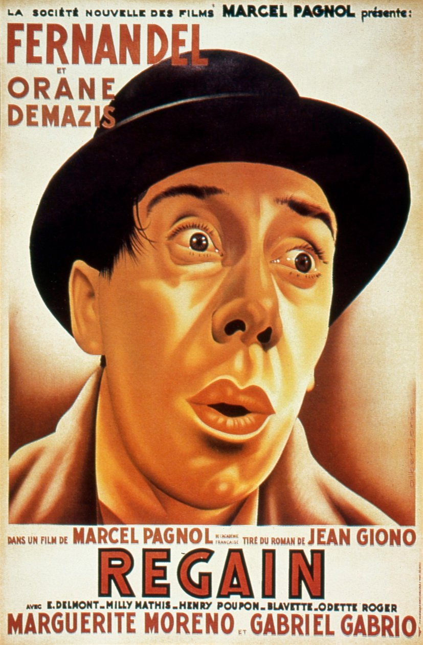 Affisch för filmen Récolte av Marcel Pagnol med Fernandel 1937 (efter Jean Giono) av Unbekannt
