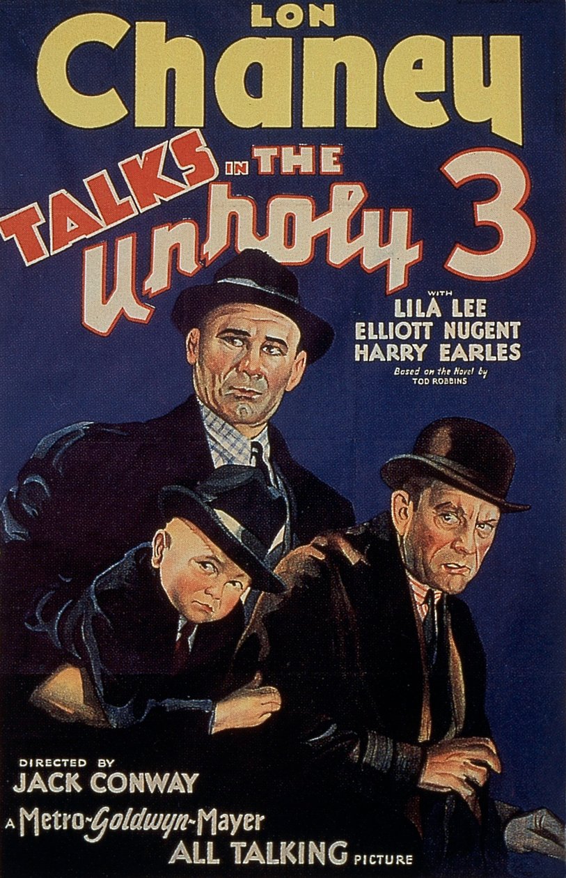 Affisch för filmen The Unholy Three av TodBrowning med lon Chaney 1925 av Unbekannt