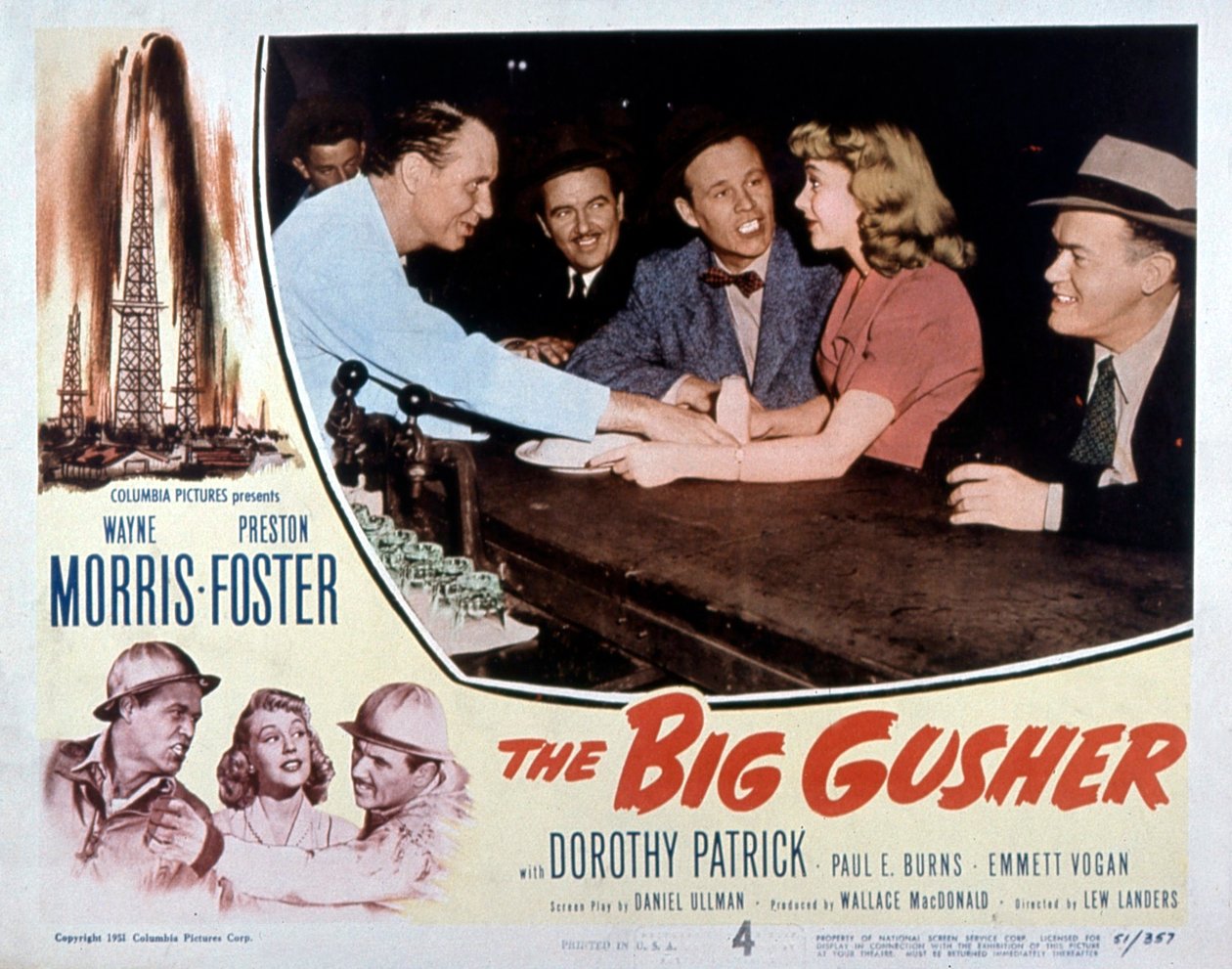 Affisch för filmen The big Gusher av LewLanders med Wayne Morris och Preston Foster 1951 av Unbekannt