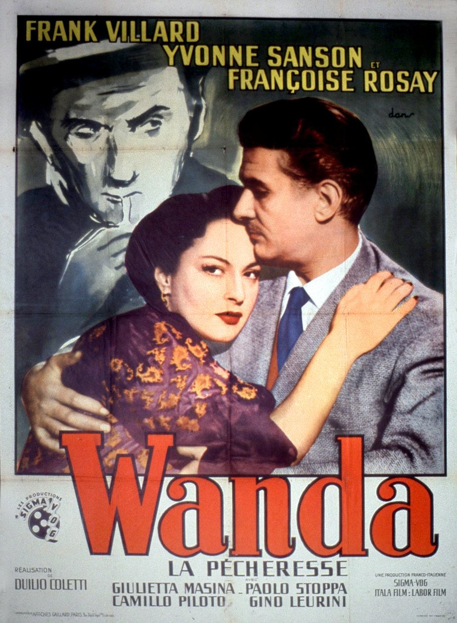 Affisch för filmen Wanda la pecheresse av DuilioColetti med Frank Villard Yvonne Sanson och Francoise Rosay 1952 av Unbekannt