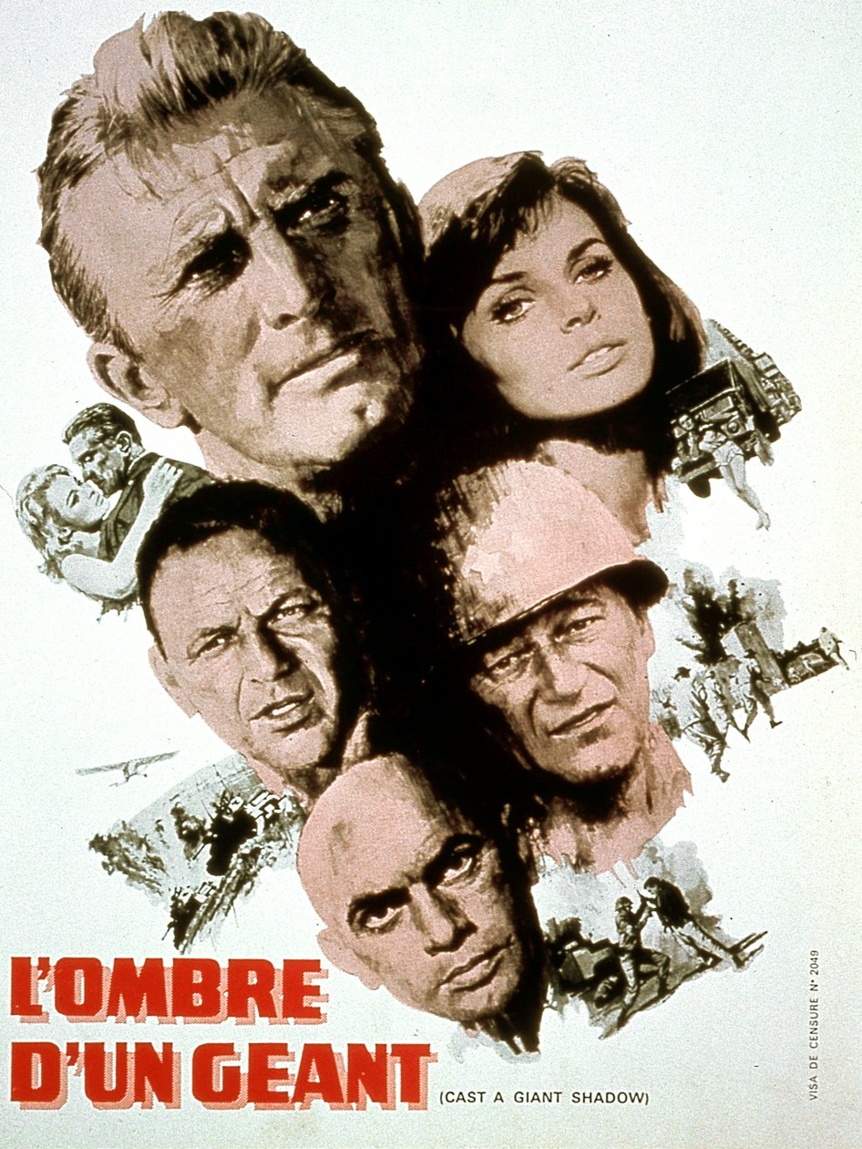 Affisch för filmen casting a giant Shadow av Melville sHavelson med Kirk Douglas Yul Brynner Frank Sinatra John Wayne och Senta Berger 1966 av Unbekannt