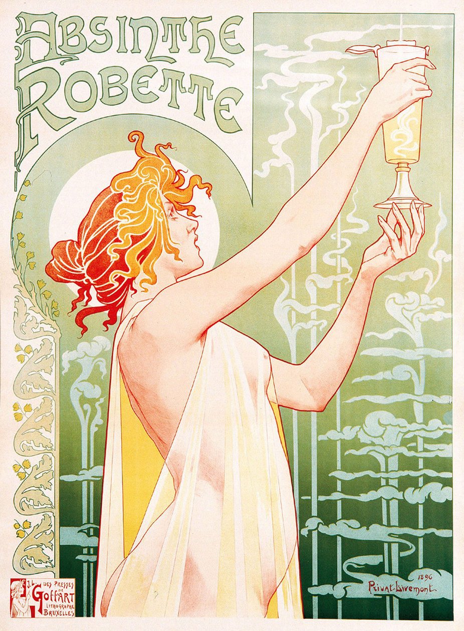 Reklamaffisch för Absinthe Robette av Unbekannter Künstler