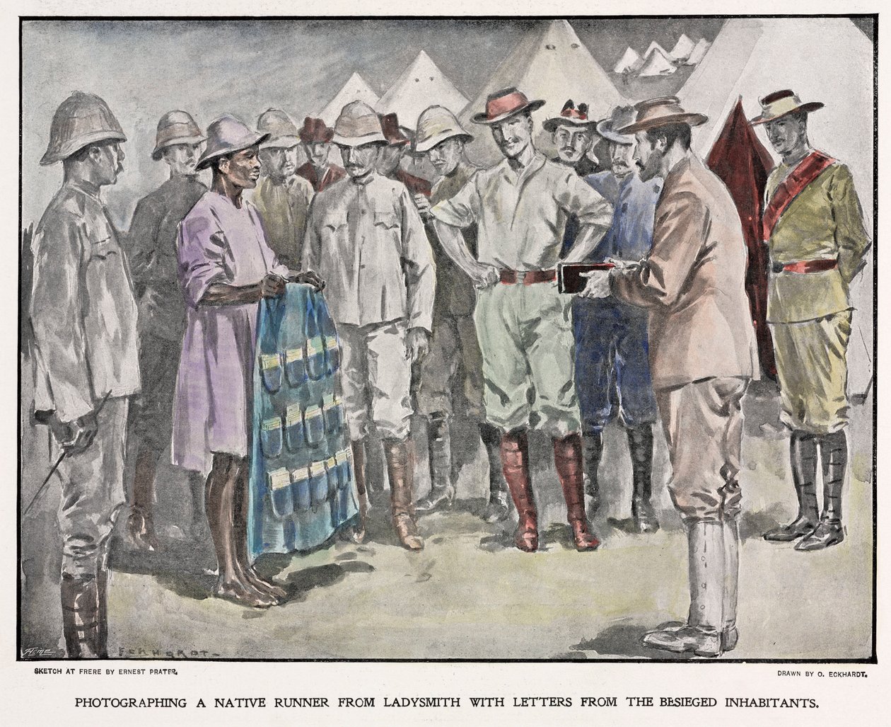 Afrikan som levererade brev till brittiska soldater under boerkriget, ca 1900 av Unbekannt