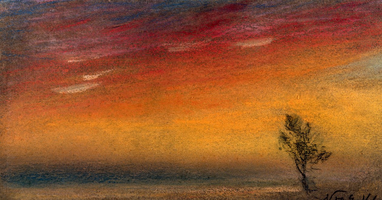 Efterglöd orsakad av Krakatoas utbrott den 9 november 1883 av Unbekannter Künstler