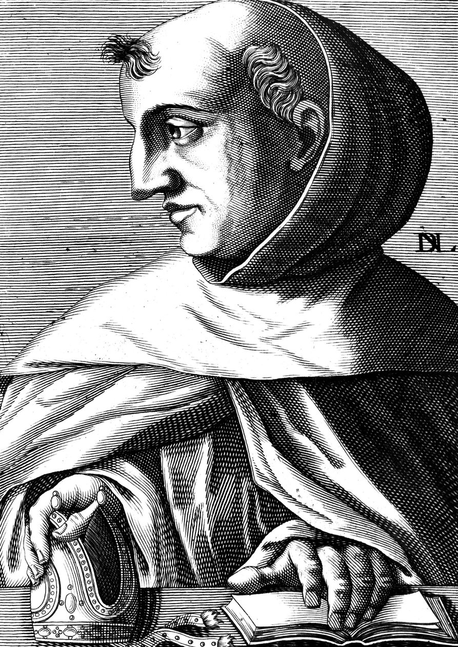 Albert Magnus (1193/1206-1280) tysk dominikansk munk, vetenskapsman, filosof och teolog, gravyr av Unbekannter Künstler