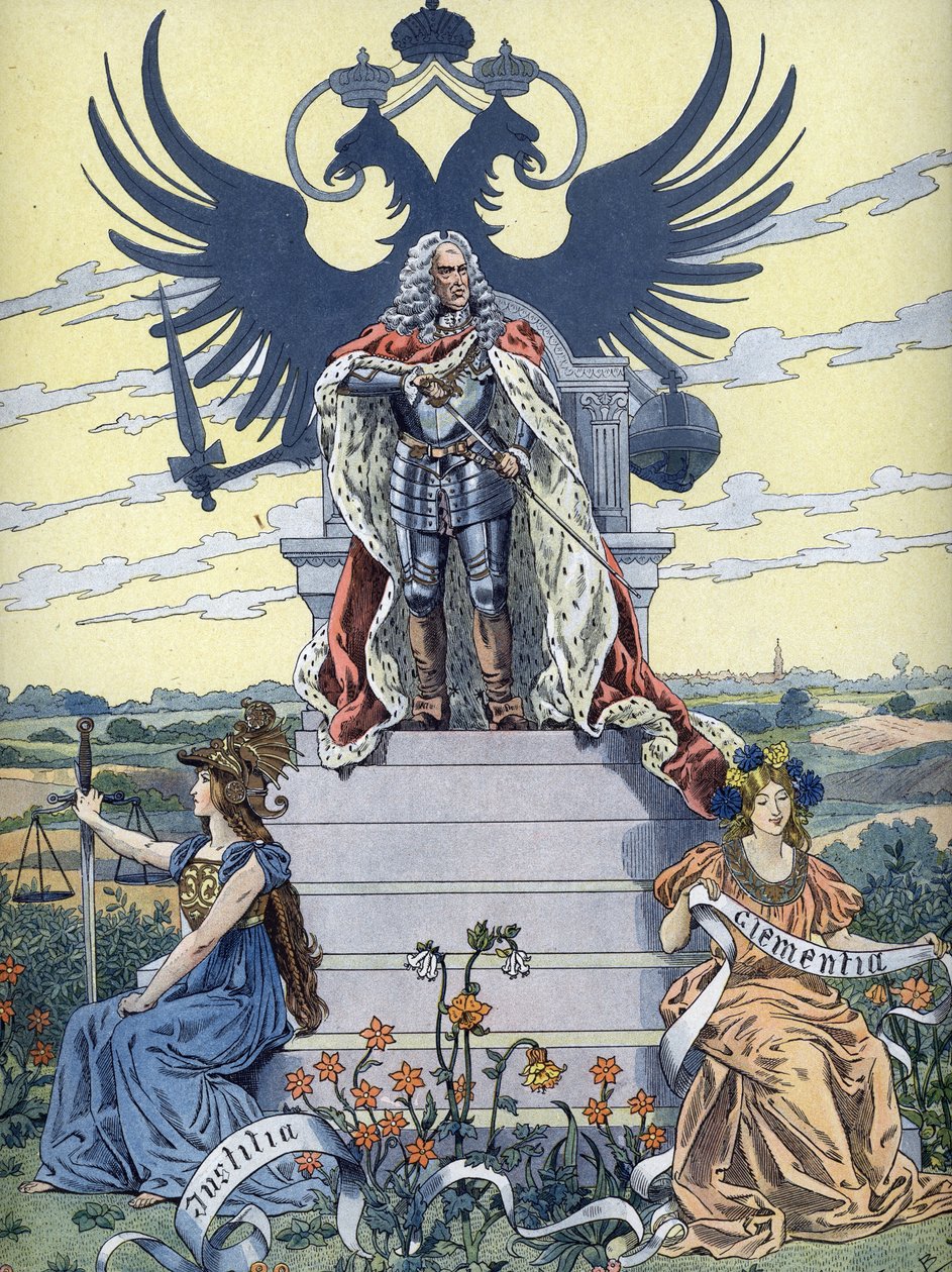 Allegori över "Gott erhalte Franz den Kaiser" (Gud bevare kejsaren), omkring 1900 (illustration) av Unbekannter Künstler