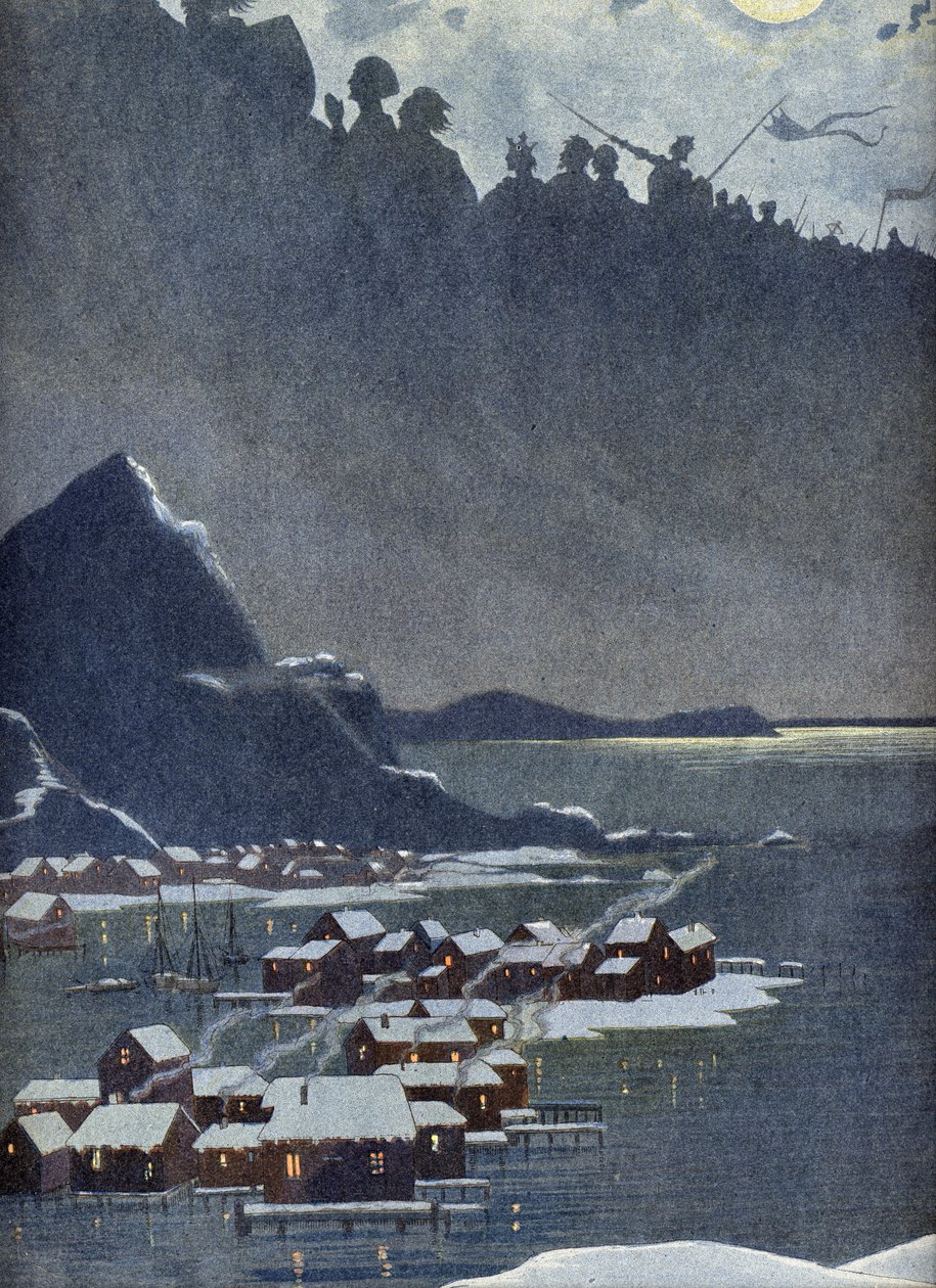 Allegori över den svenska nationalsången, omkring 1900 (Illustration) av Unbekannter Künstler
