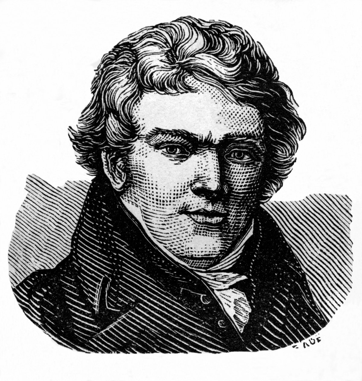 Aloys Senefelder (1771-1834), acteur et dramaturge allemand, inventeur de la lithographie et imprimeur - Senefelder, Alois, uppfinnare av litografin. Illustration / träsnitt från : " Världen i illustrationer ", utgiven av författarenDr. Chr. av Unbekannter Künstler