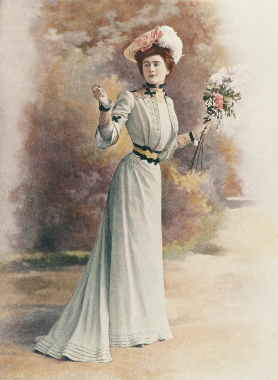 En eftermiddagsklänning i Rouff-design, modeplansch från "Les Modes", juli 1901 av Unbekannter Künstler