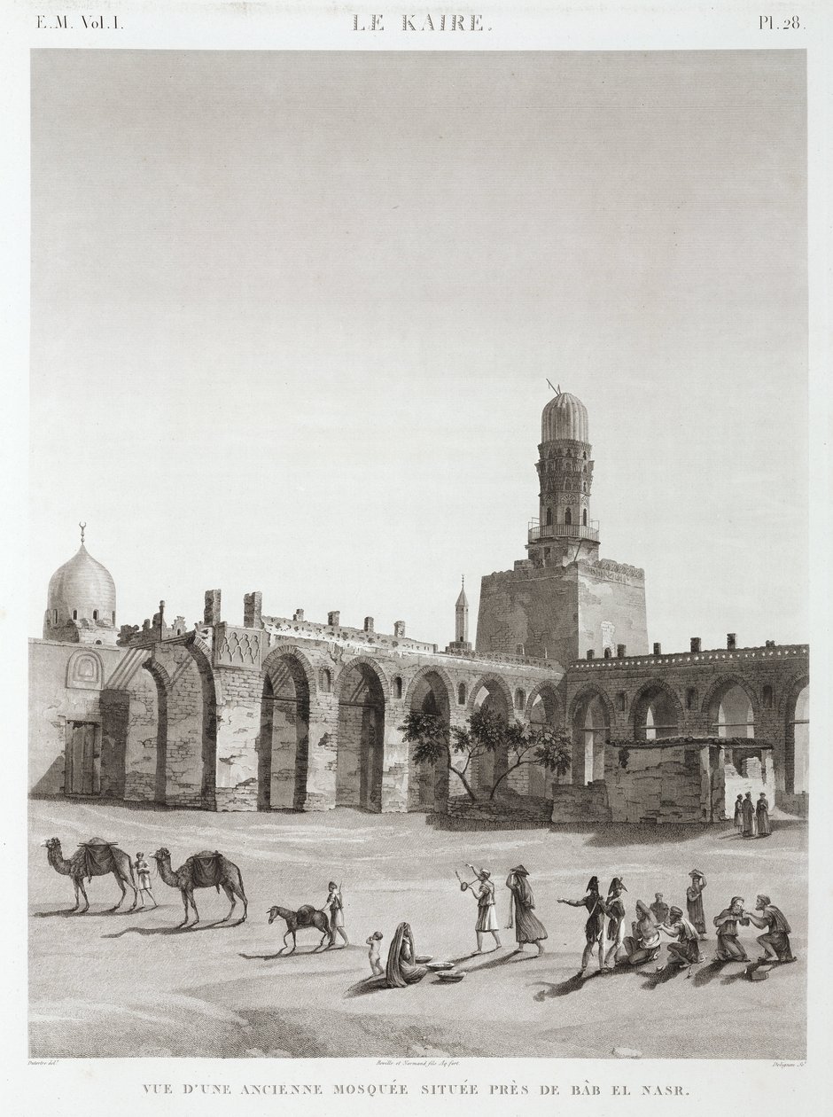 En gammal moské nära Bab el-Nasr, Kairo, Egypten, ca 1798 av Unbekannt