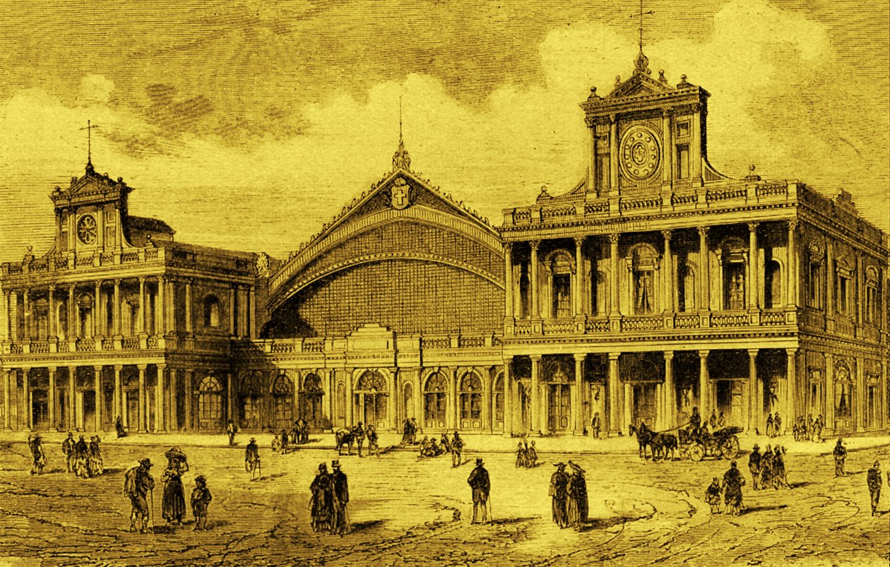 Anhalt järnvägsstation i Berlin, ca 1880 av Unbekannter Künstler