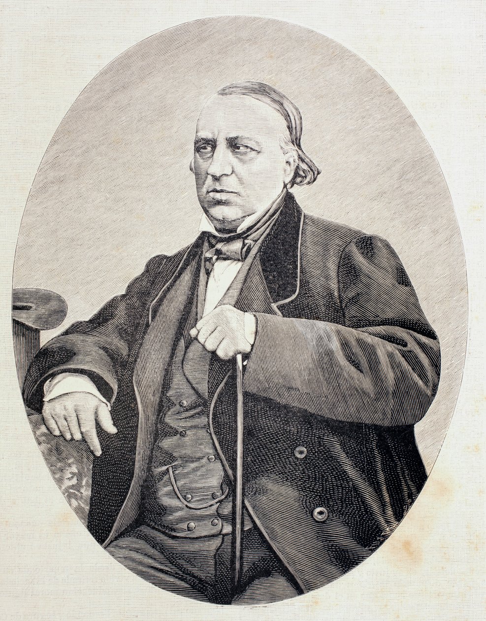 Antonio Bergnes de las Casas (1801 - 1879), spansk forskare och rektor vid Barcelonas universitet, från "El Mundo Ilustrado", publicerade Barcelona av Unbekannt
