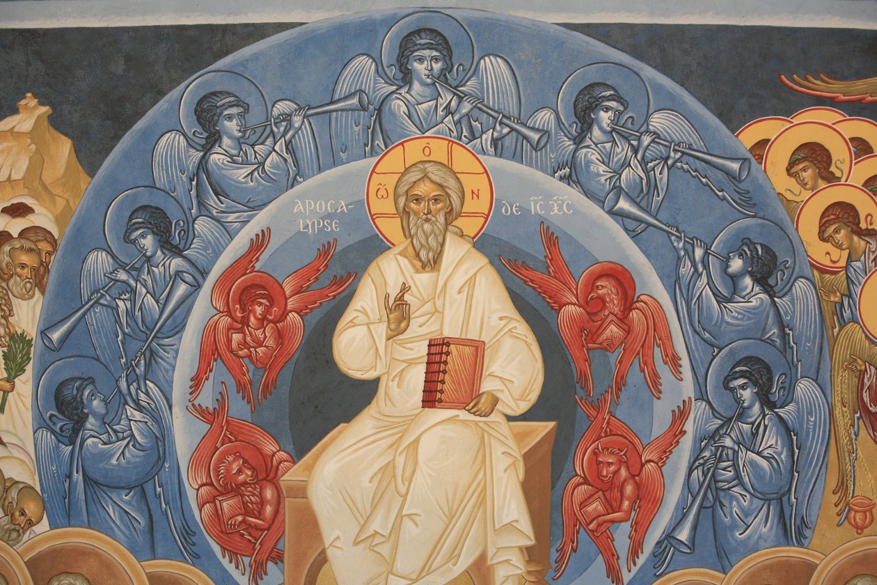 Apokalyps. Saint-Antoine-le-Grand ortodoxa kyrka Saint-Laurent-en-Royans Frankrike av Unbekannt