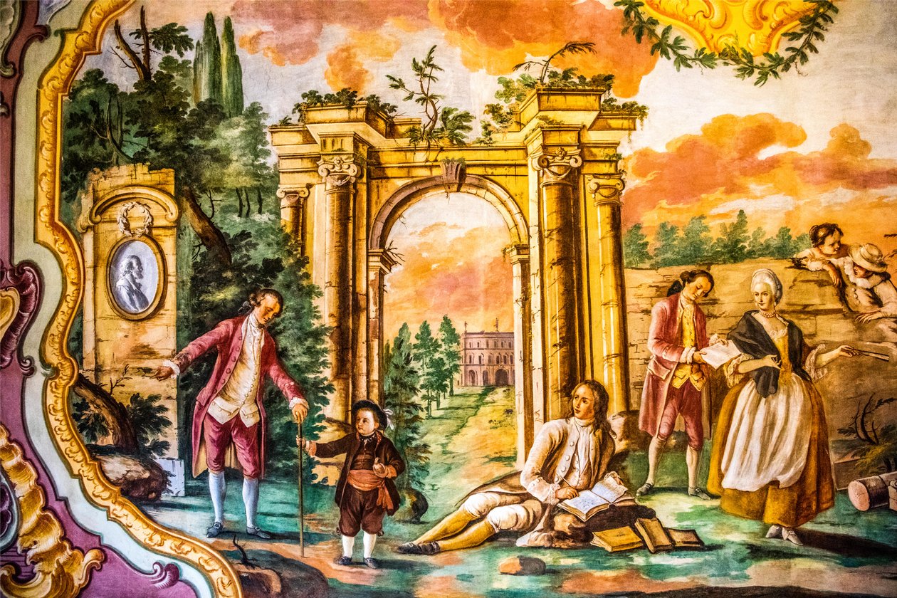Arcadia Room med fresker av Domenico Carella, Palazzo Ducale, Martina Franca, Apulien, Martina Franca, Apulien, Italien, Europa (foto) av Unbekannter Künstler