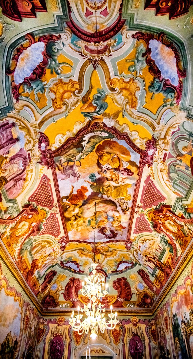 Arcadia Room med fresker av Domenico Carella, Palazzo Ducale, Martina Franca, Apulien, Martina Franca, Apulien, Italien, Europa (foto) av Unbekannter Künstler