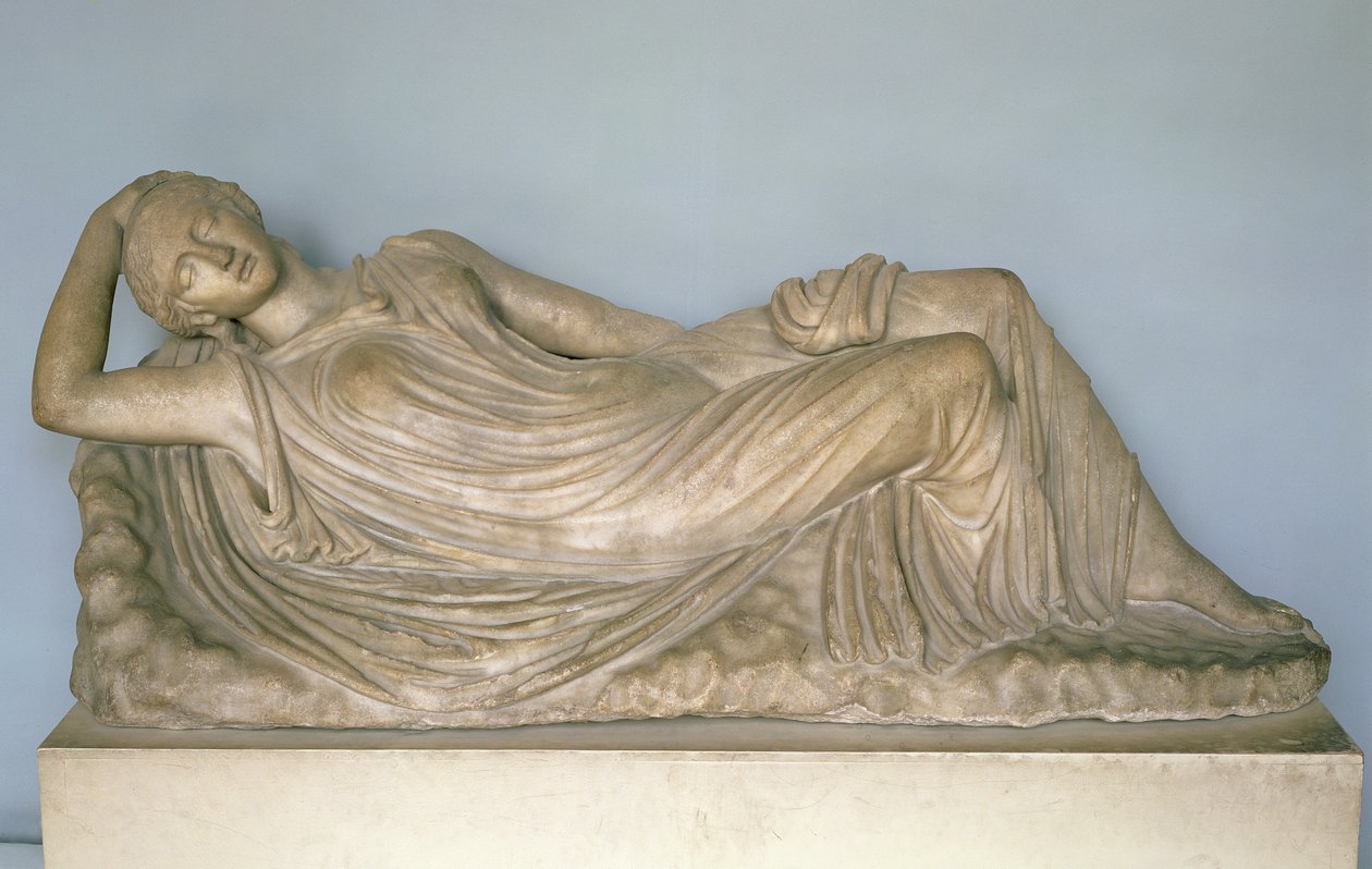 Ariadne Asleep, hellenistisk från Alexandria, 2:a århundradet f.Kr. (marmor) av Unbekannt