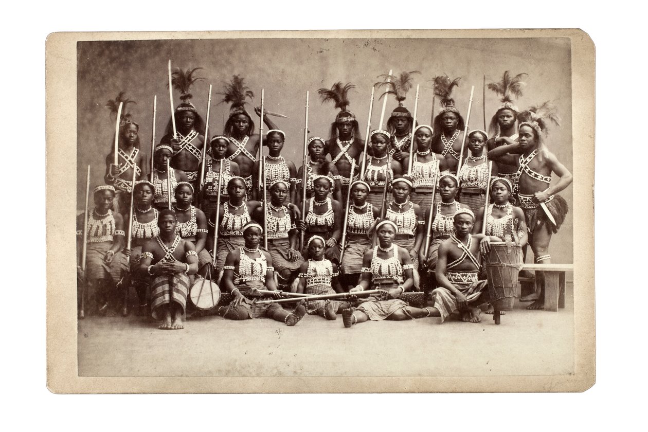 Ashanti gruppföreläsning, Tyskland 1890-talet (s/v foto) av Unbekannt