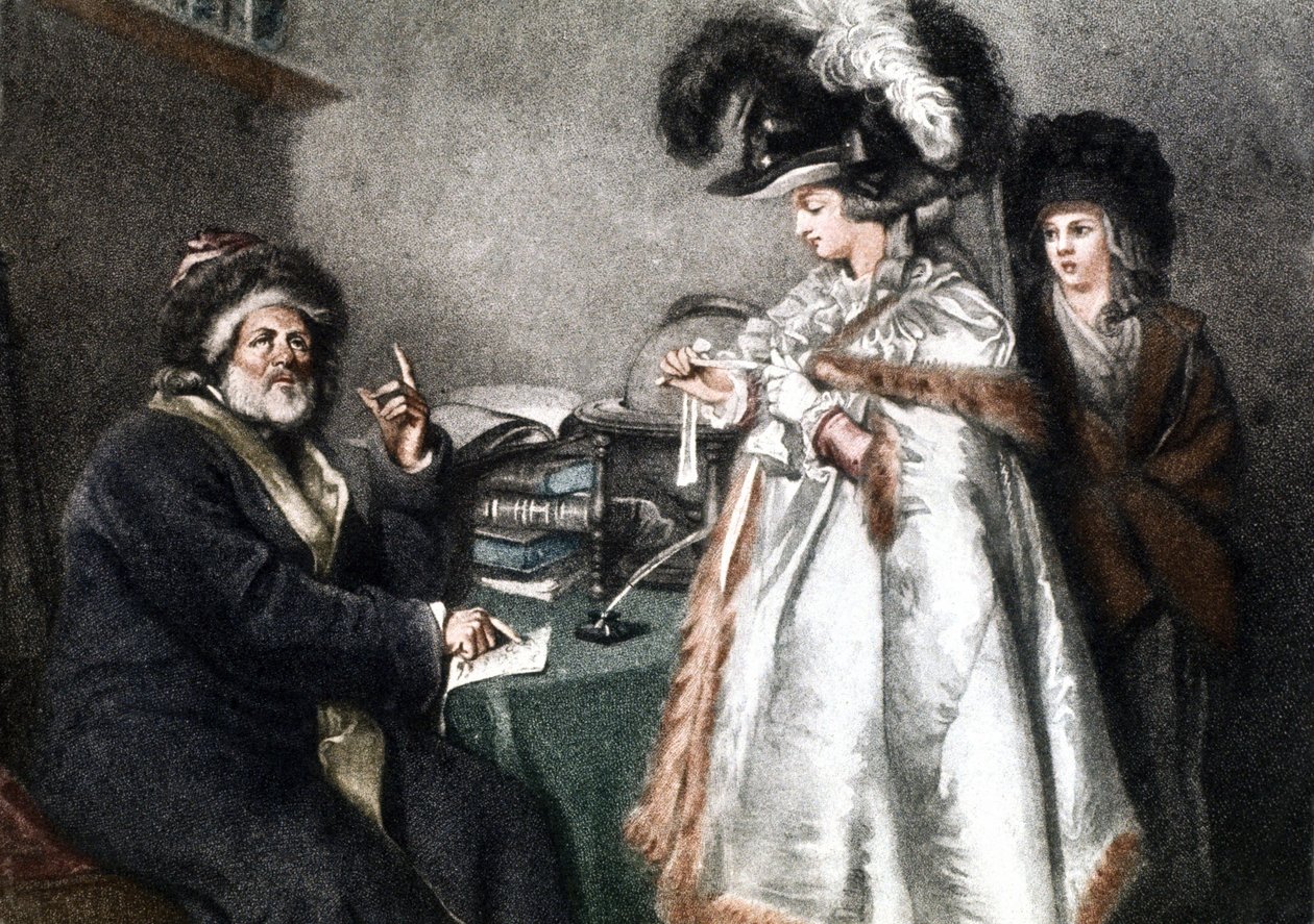 Hos astrologen, ca 1750-1800 (Gravyr) av Unbekannter Künstler