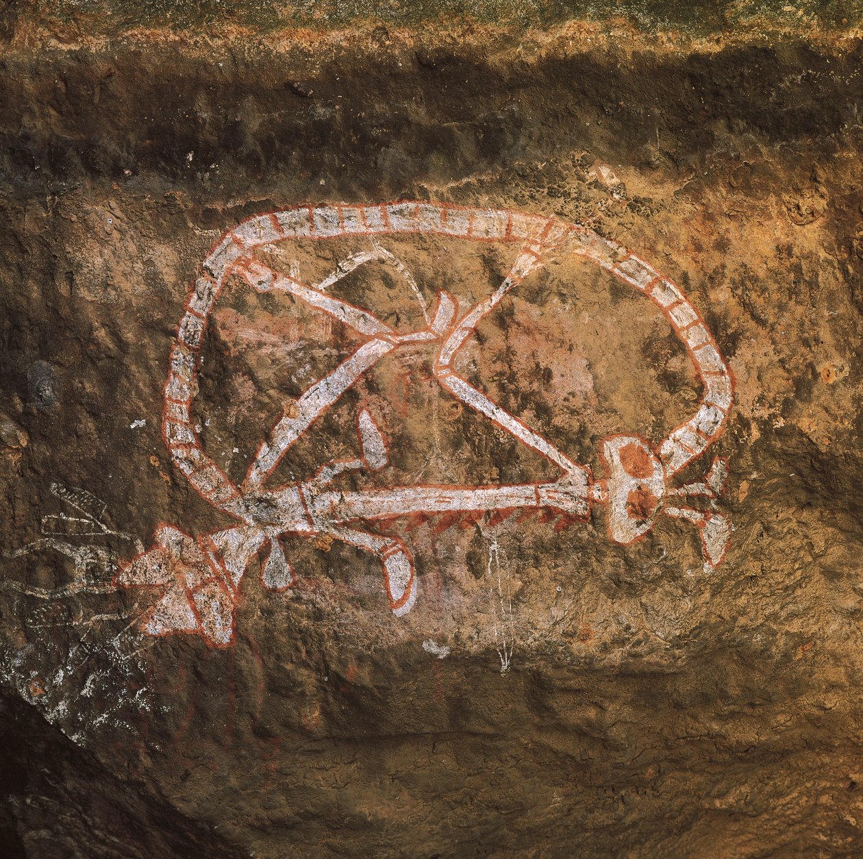Australien, Northern Territory, Arnhem Land, Kakadu National Park, Nourlangie Rock, aboriginska klippmålningar av Benjamin Baud