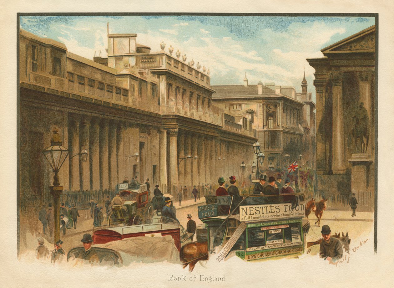 Bank of England, London - sent 1800-tal av Unbekannter Künstler