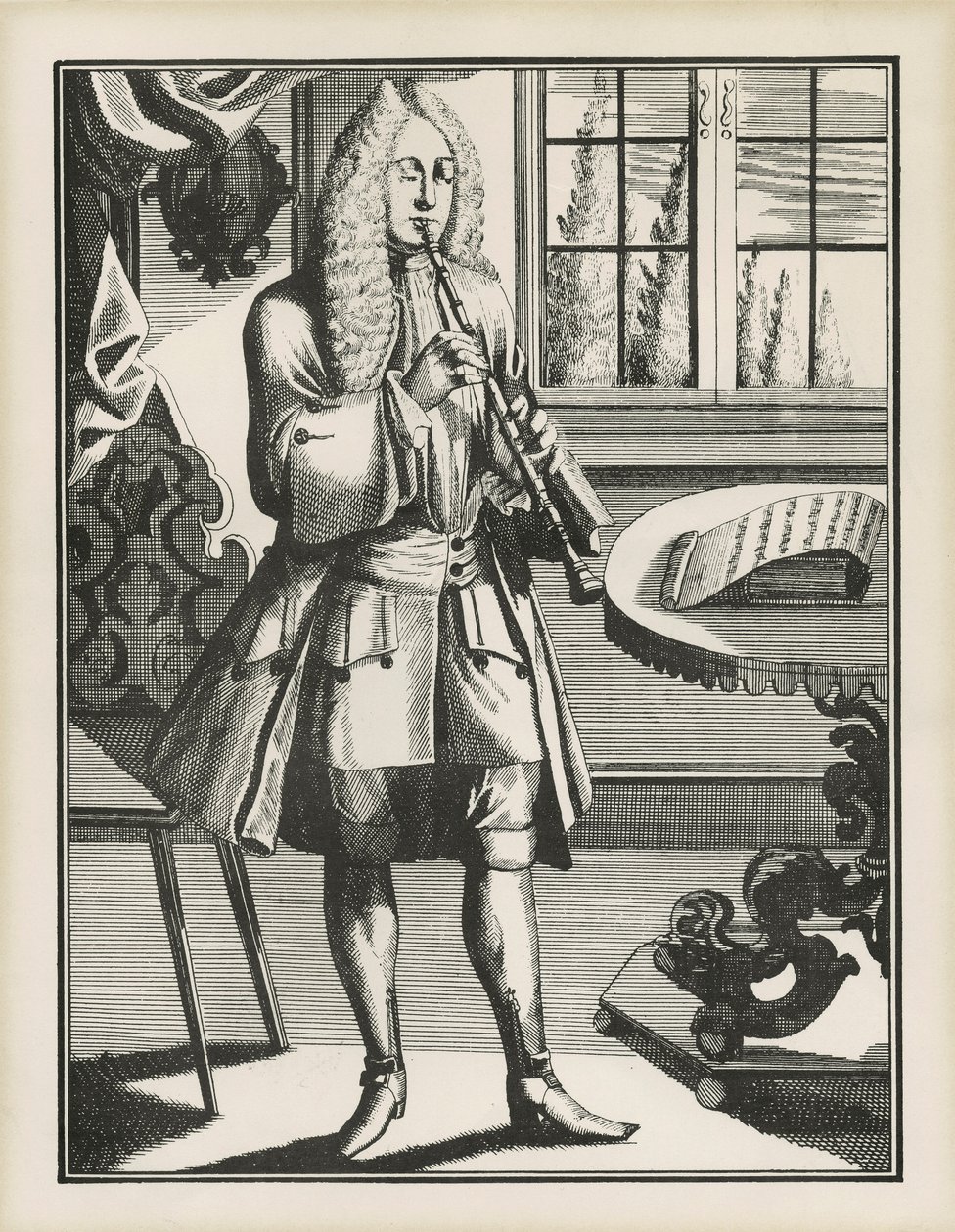 Barock oboist av Unbekannt