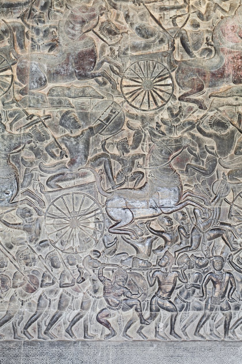 Basreliefer på det norra galleriet i Angkor wat, Kambodja av Unbekannter Künstler