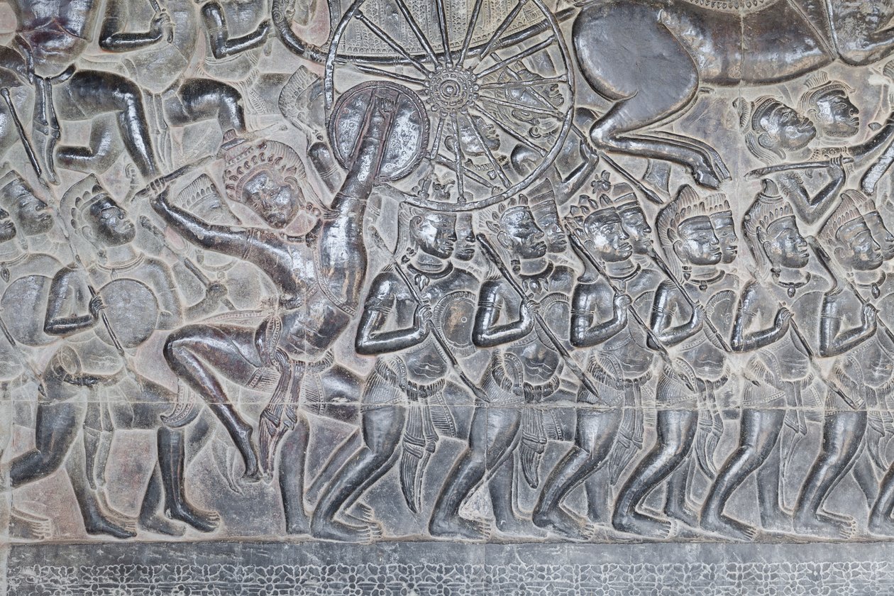 Basreliefer på det norra galleriet i Angkor wat, Kambodja av Unbekannter Künstler